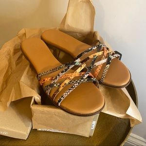 ☀️NEW Madewell Crisscross Multi Colored Slide Sandals